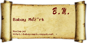 Babay Márk névjegykártya